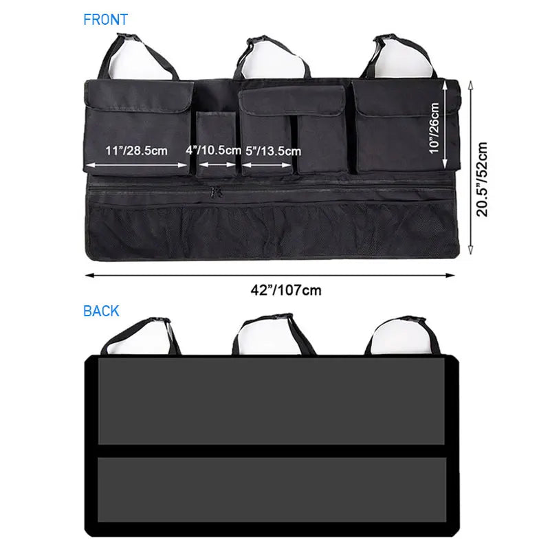 Car Trunk Organizer With 9 Pockets Large Capacity Storage Bag