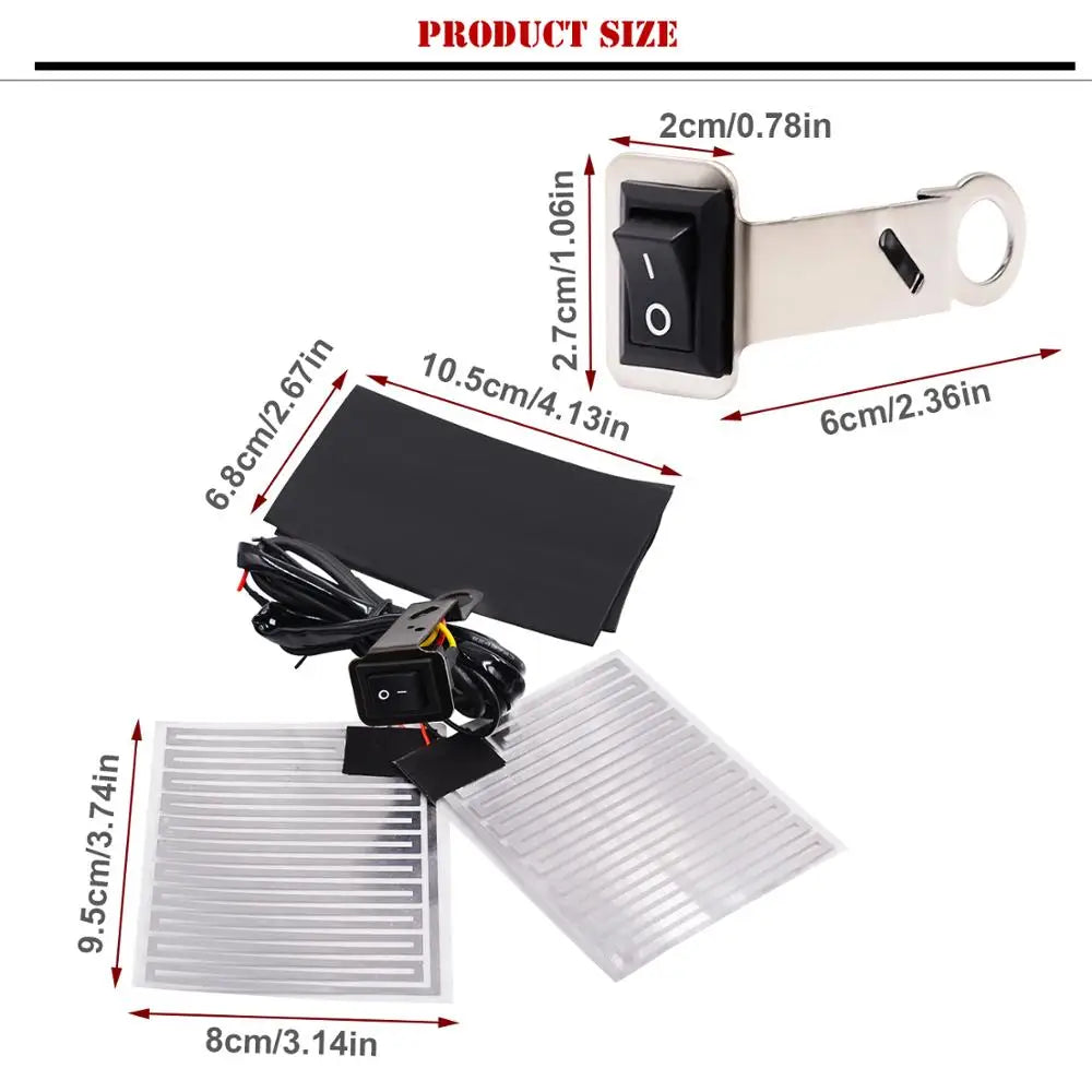 Motorcycle Heated Grips with Independent Switch 12V