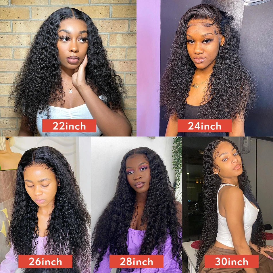 30 34 Inch HD Water Wave Lace Front Wig