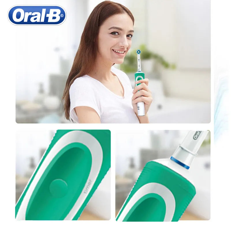 2D Rotary Vibration Electric Toothbrush with 4 Gift Brush Heads for Free