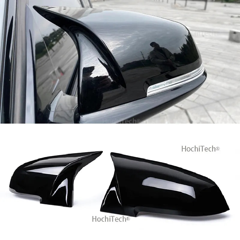 Black 2 pieces Rearview Mirror Cover  for BMW