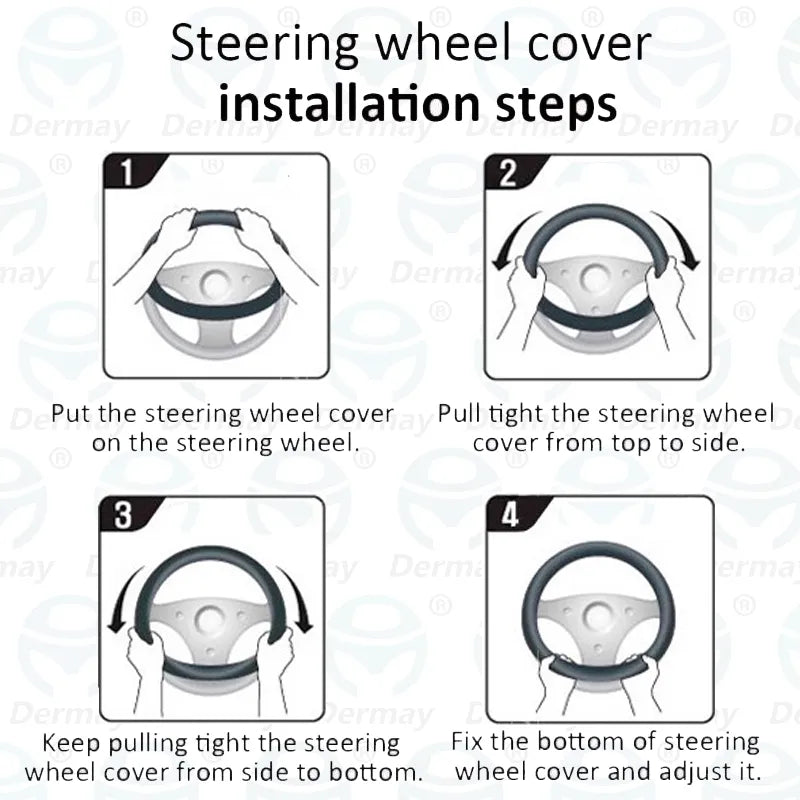 Steering Wheel Cover PU Leather Non-slip Auto Accessories