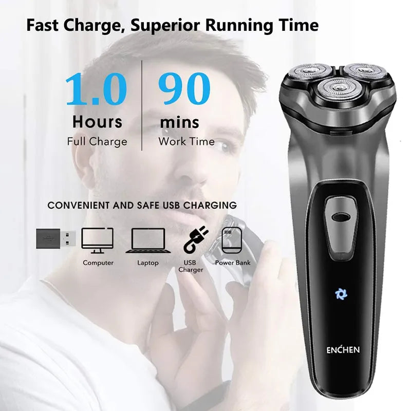 Black Stone Electric Face Shaver for Men