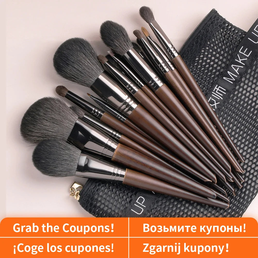 Brown Makeup Brushes Set