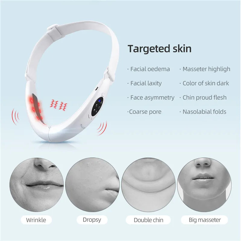 V-shaped Facial Lifting Device with Red Light