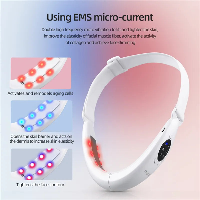 V-shaped Facial Lifting Device with Red Light