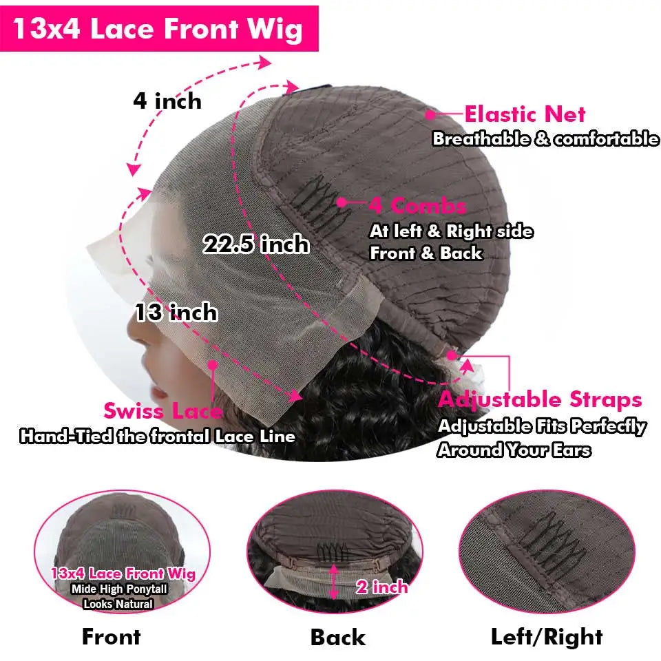 13X4 30 Inch HD Transparent Lace Frontal Wig