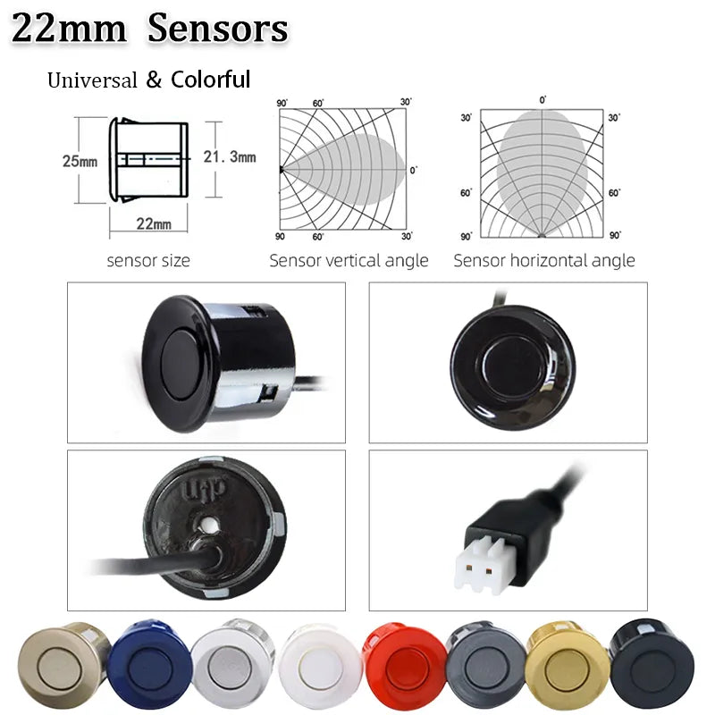 4 Sensors Buzzer 22mm Car Parking Sensor Kit