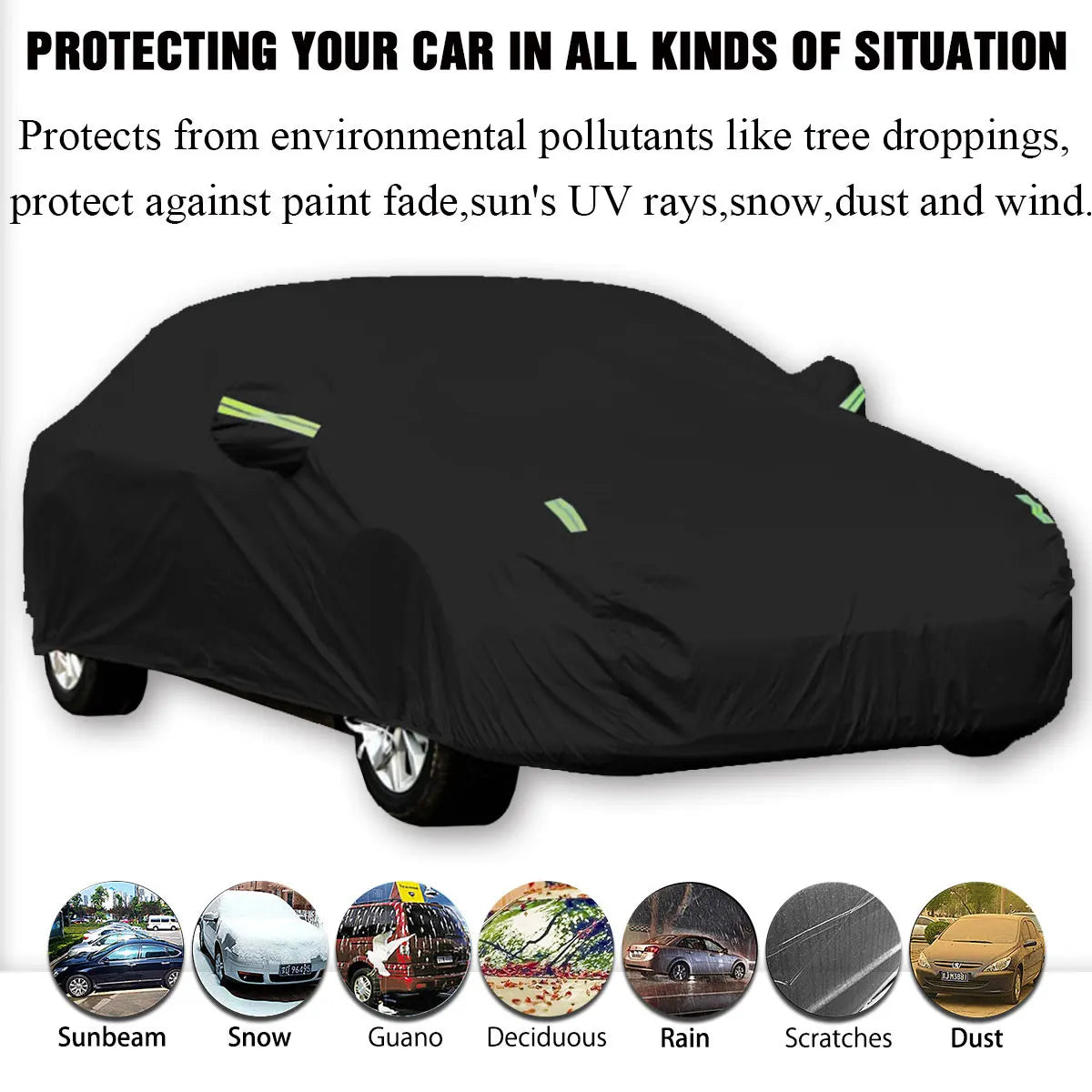 Waterproof Anti Snow Black Full Car Cover