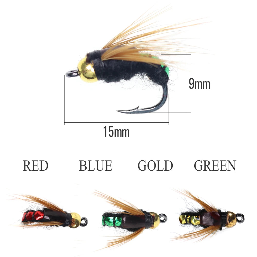 32pcs/box Bead Head Fast Sinking Nymph Scud Fishing Bait Lure