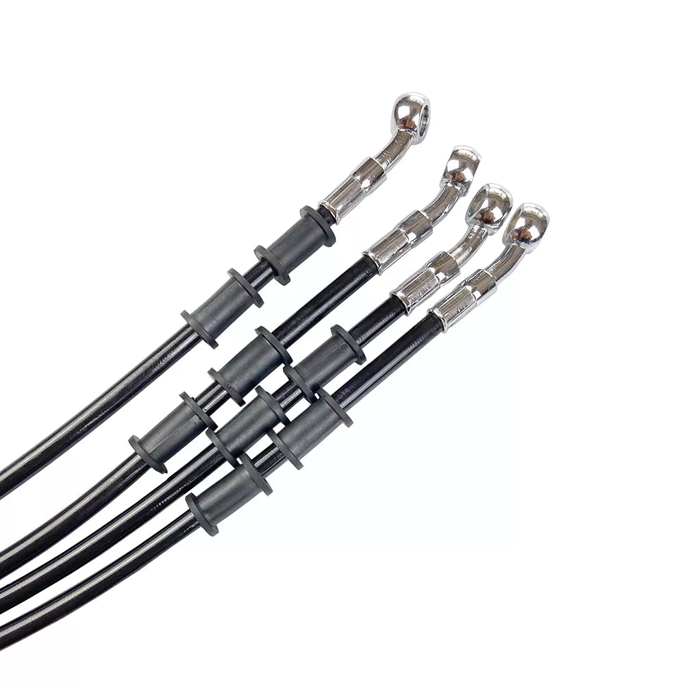 Black 400mm to 2200mm 28°-90° Motorcycle Hydraulic Reinforced Brake Clutch Oil Hose Line