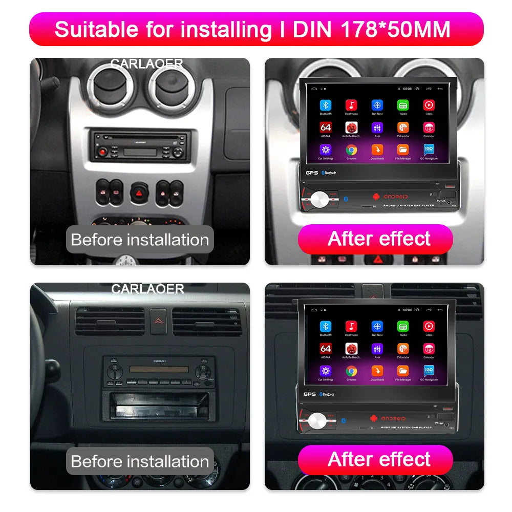 7" 1 Din Car Radio, GPS Navigation Multimedia Player