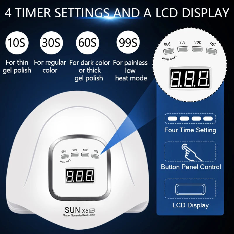 UV LED Lamp for Nails with Memory Function