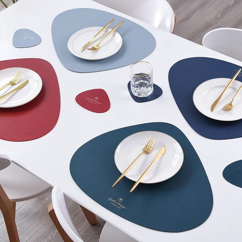 Waterproof Non-Slip Leather Placemats for Tables