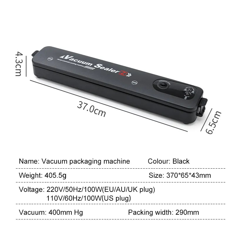 TINTON LIFE 220V/110V Vacuum Sealer Packaging Machine with Free 10pcs Vacuum bags Household Black Food Vacuum Sealer