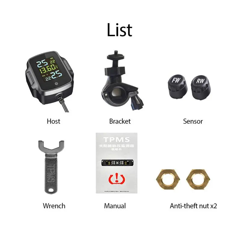 Motorcycle TPMS with 3.0 Fast Charging USB Output