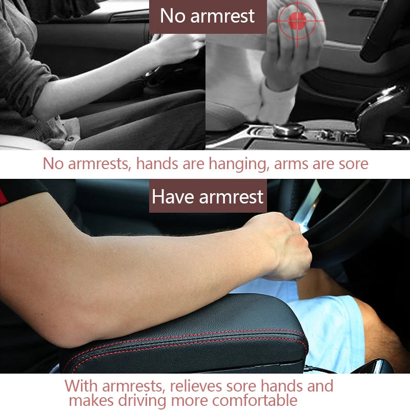 Arm Rest Box Car Armrest Organizer For Auto Elbow Support