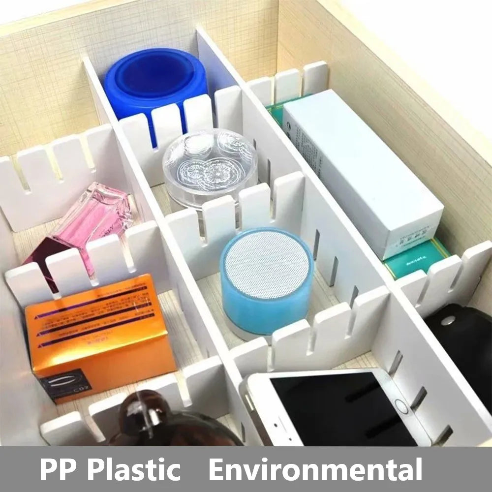 5PCS DIY Plastic Grid Drawer Divider Organizers