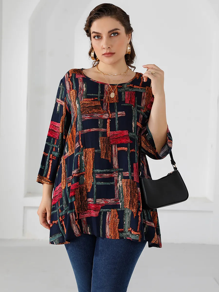 Plus Size Three Quarter Sleeve Blouse