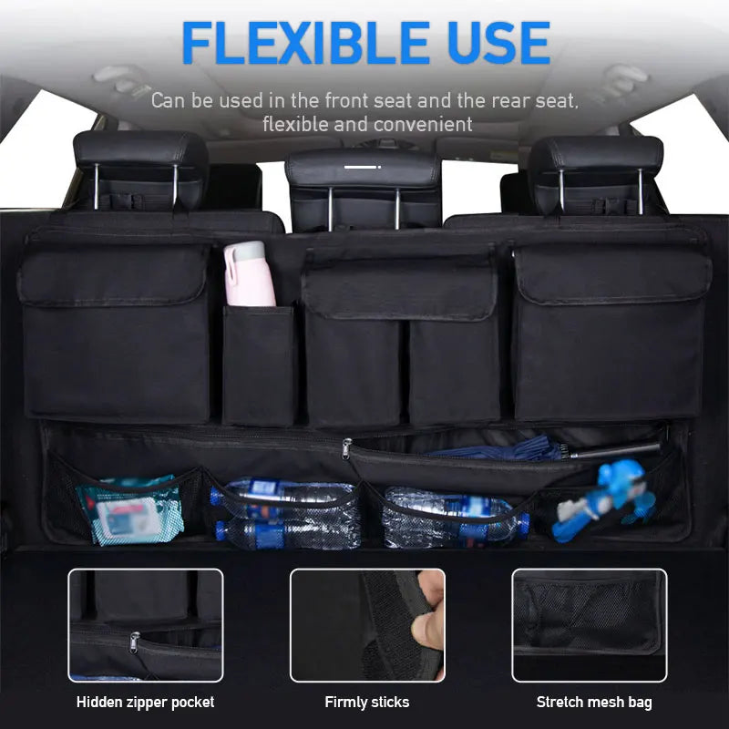 Car Trunk Organizer With 9 Pockets Large Capacity Storage Bag