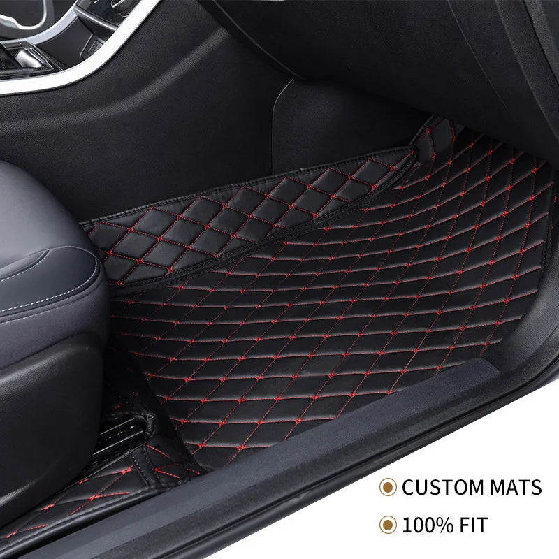 Flash mat leather car floor mat For Peugeot 308 607 206 207 301 407 308 408 508 2008 4008 5008