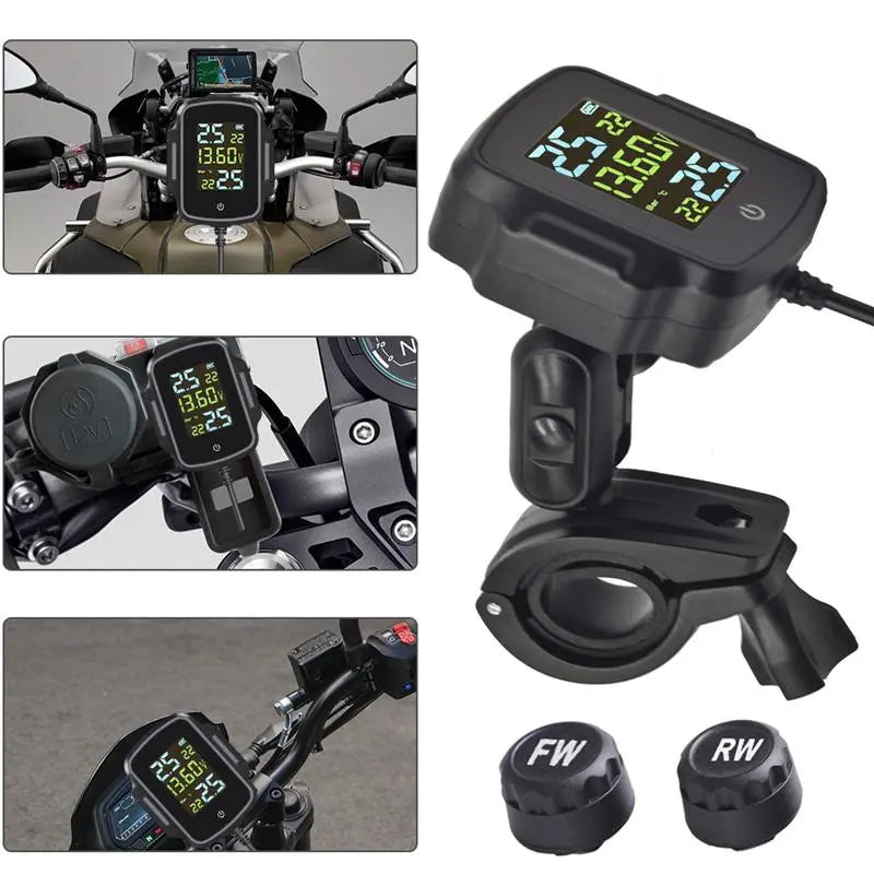 Motorcycle TPMS with 3.0 Fast Charging USB Output