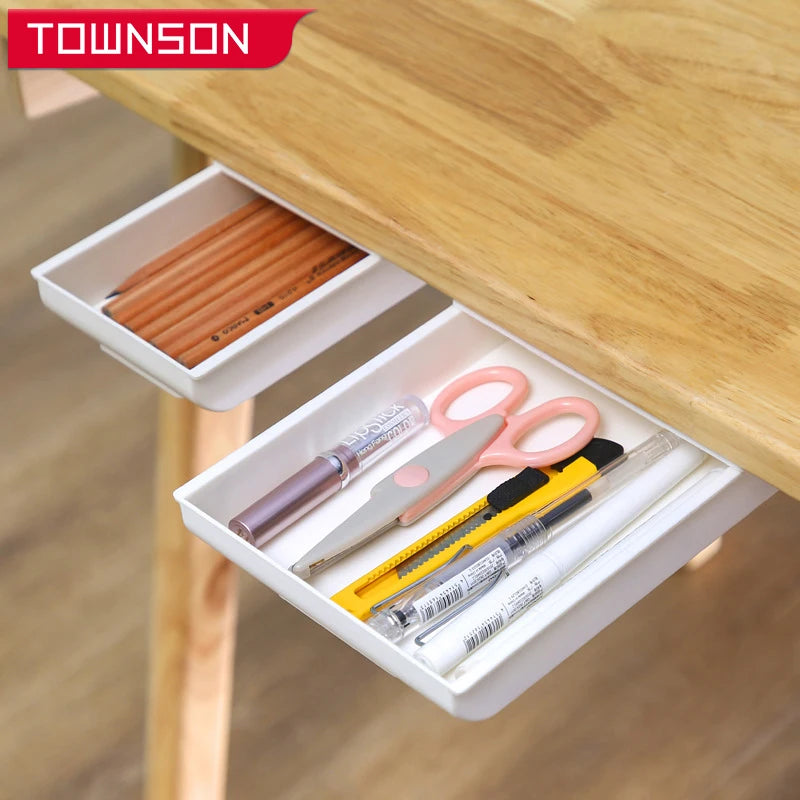 Self-Adhesive Hidden Storage Box under the table