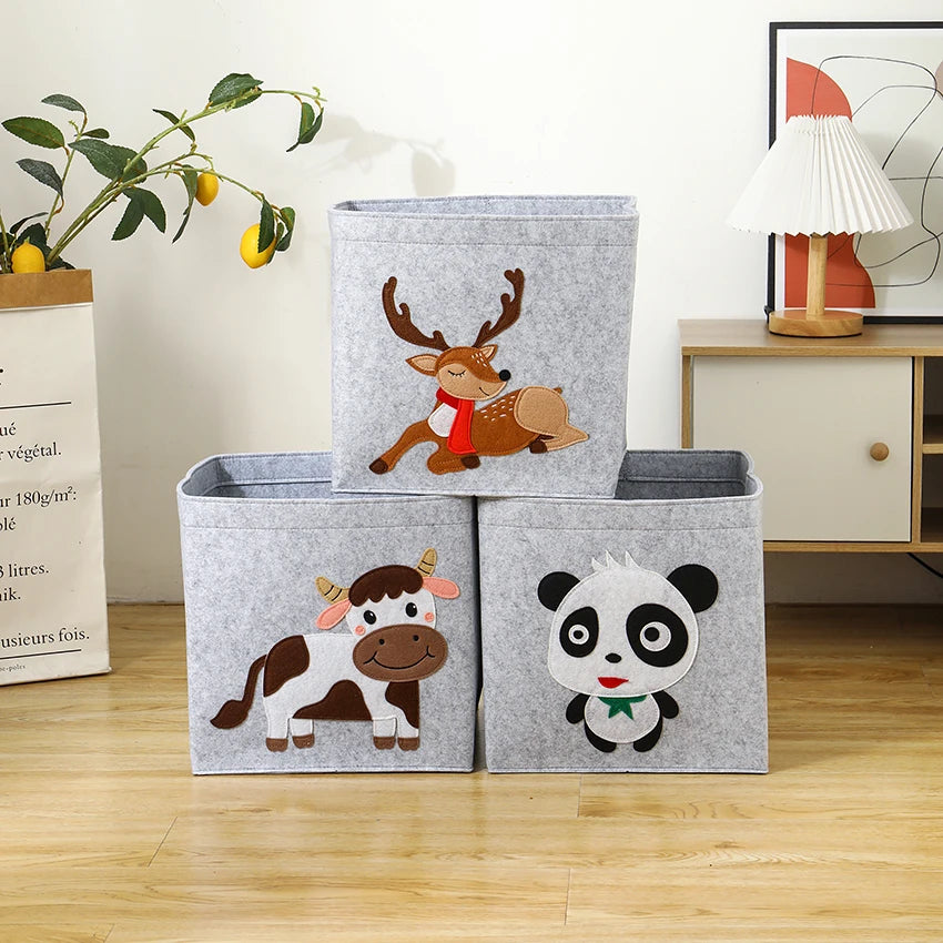 Cube Folding Thickened Felt Fabric Storage Box