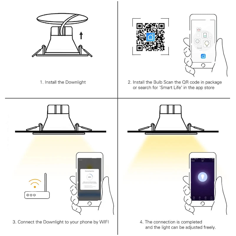 7W 9W 15W WIFI Smart LED Dimming Spot Bluetooth lamp Work with apps