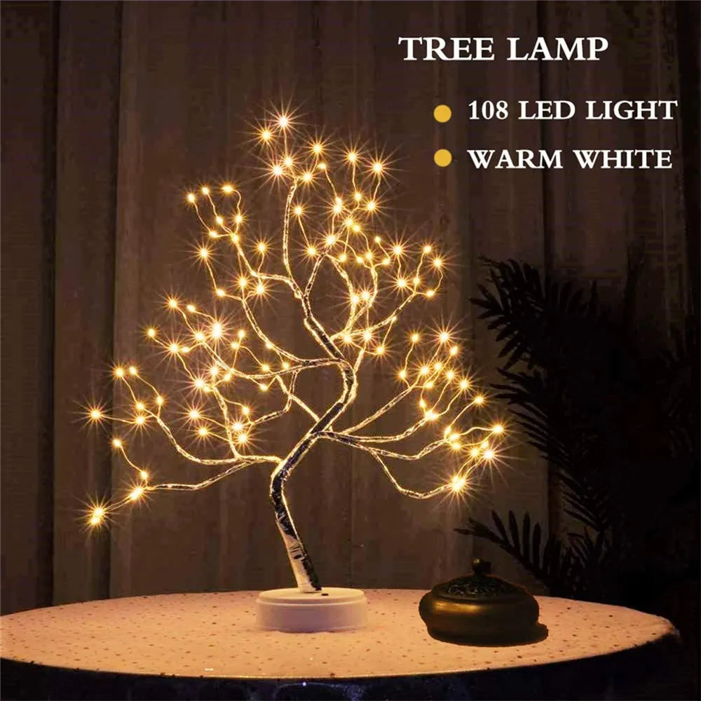 Mini Christmas Tree Copper Wire LED Night Light