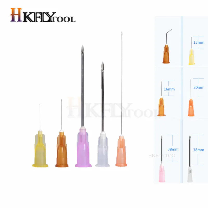 100pcs Disposable Plastic Medical Beauty 18G,30G,22G,23G,25G,27G Painless Small Needle