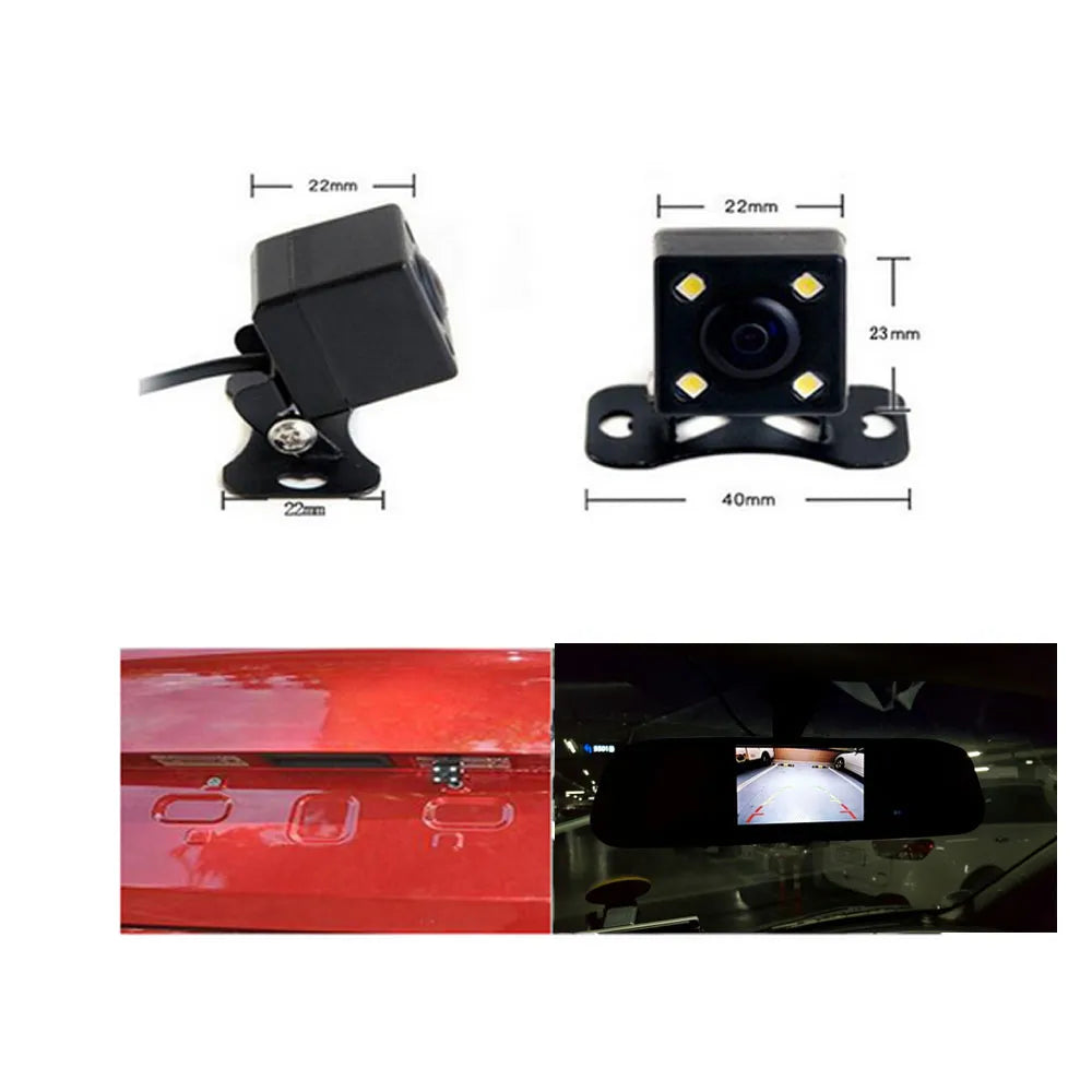 4 LED Night Vision Car HD Video Auto Parking Monitor