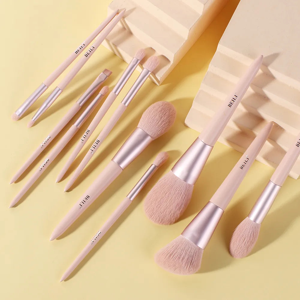 10/11 pcs. Pink Makeup Brush Set