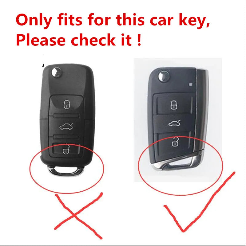 Silicon Carbon Fiber Matte Car Key Cover Case For Volkswagen