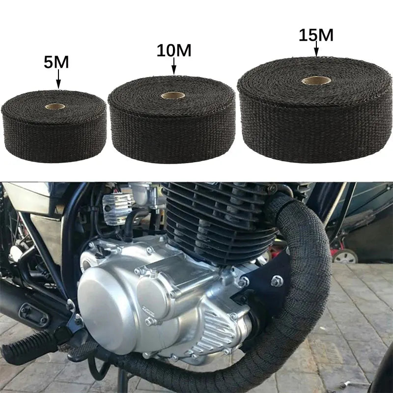 Motorcycle Exhaust Thermal Tape Wrap 5cm 5M 10M 15M