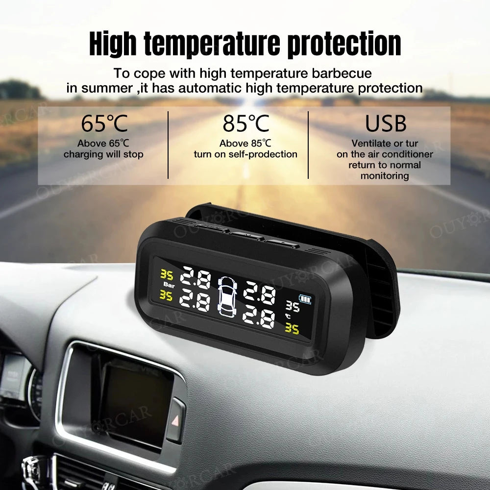 Solar Power Smart Car Tire Pressure Monitoring System