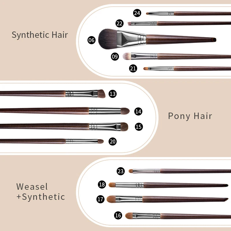 Brown Makeup Brushes Set