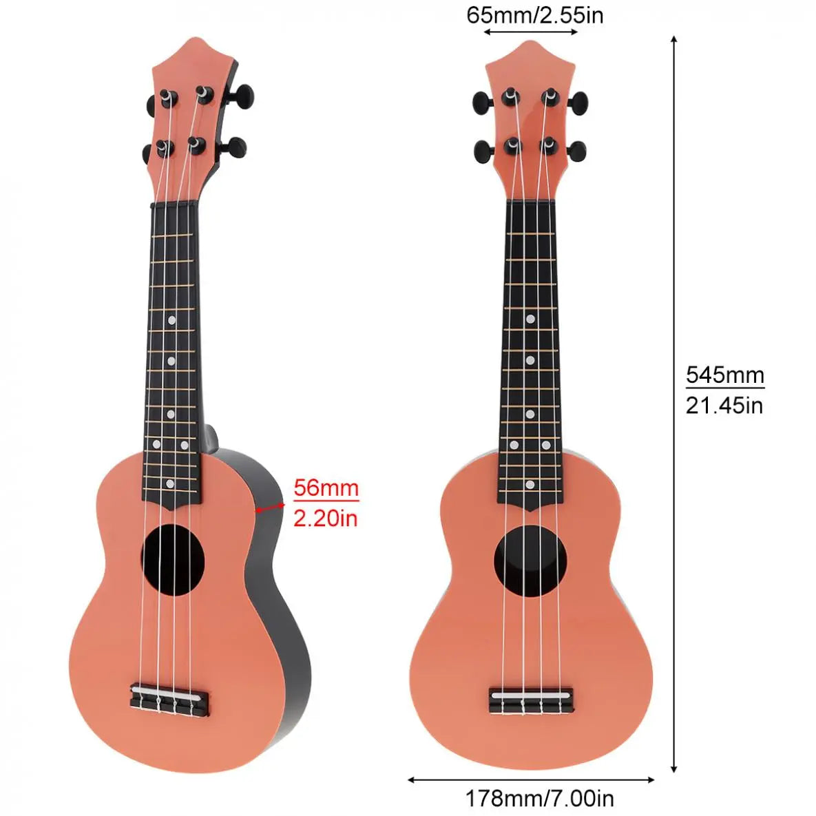 21-Inch Colorful Acoustic Soprano Ukulele with 4 Strings