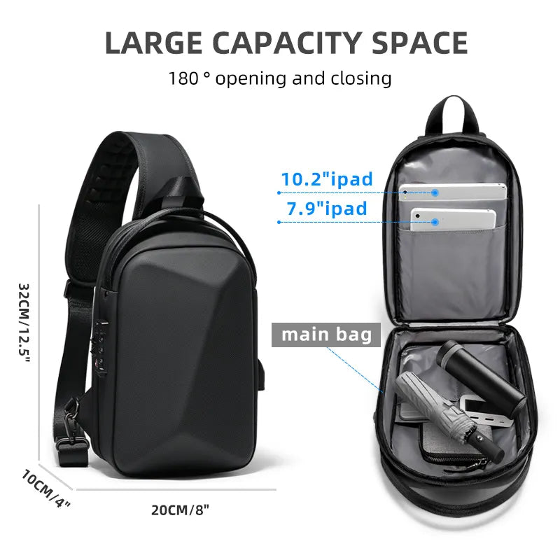 Multifunction Anti-theft Crossbody Bag with USB Charging