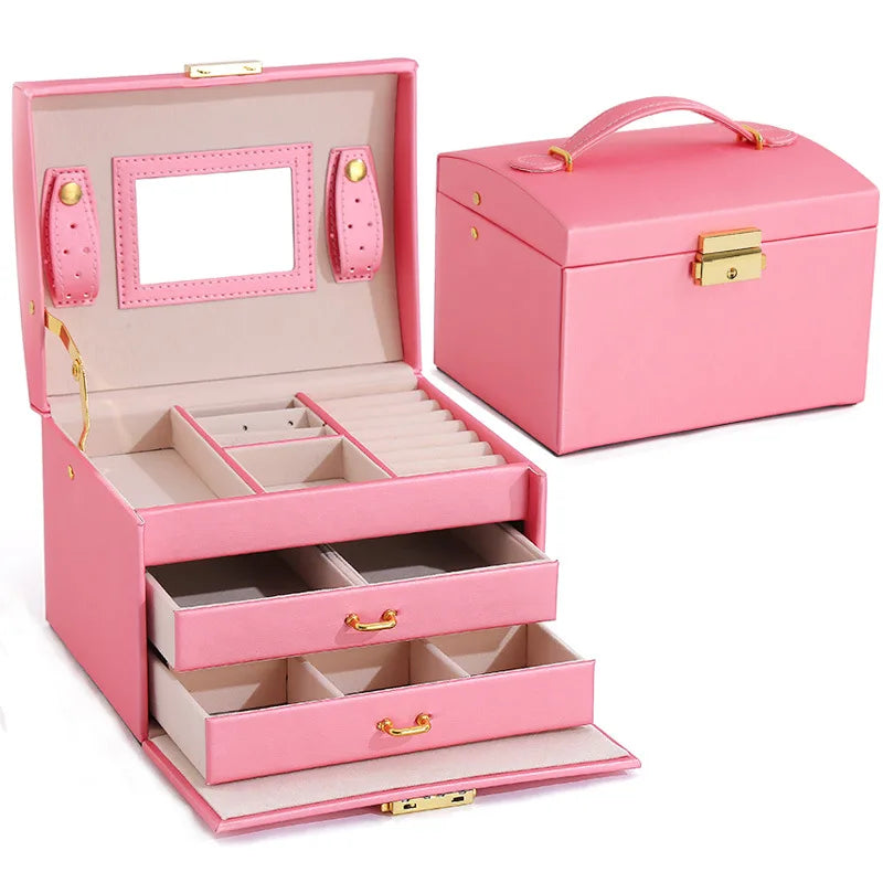 3 Layers Jewelry Organizer Box with Large Capacity