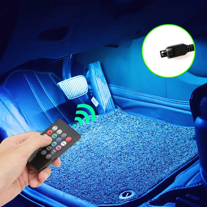 LED Car Foot Ambient Light with USB and Music Control App