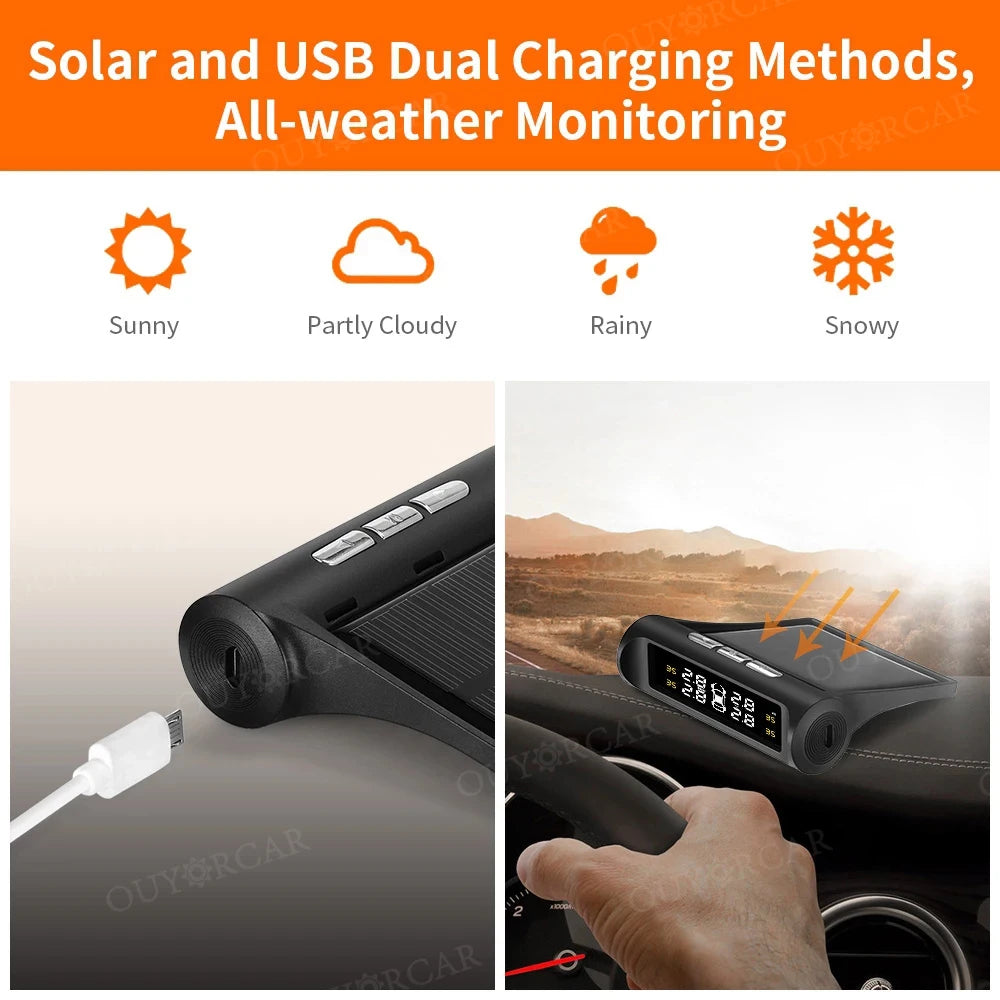 Solar Power Smart Car Tire Pressure Monitoring System