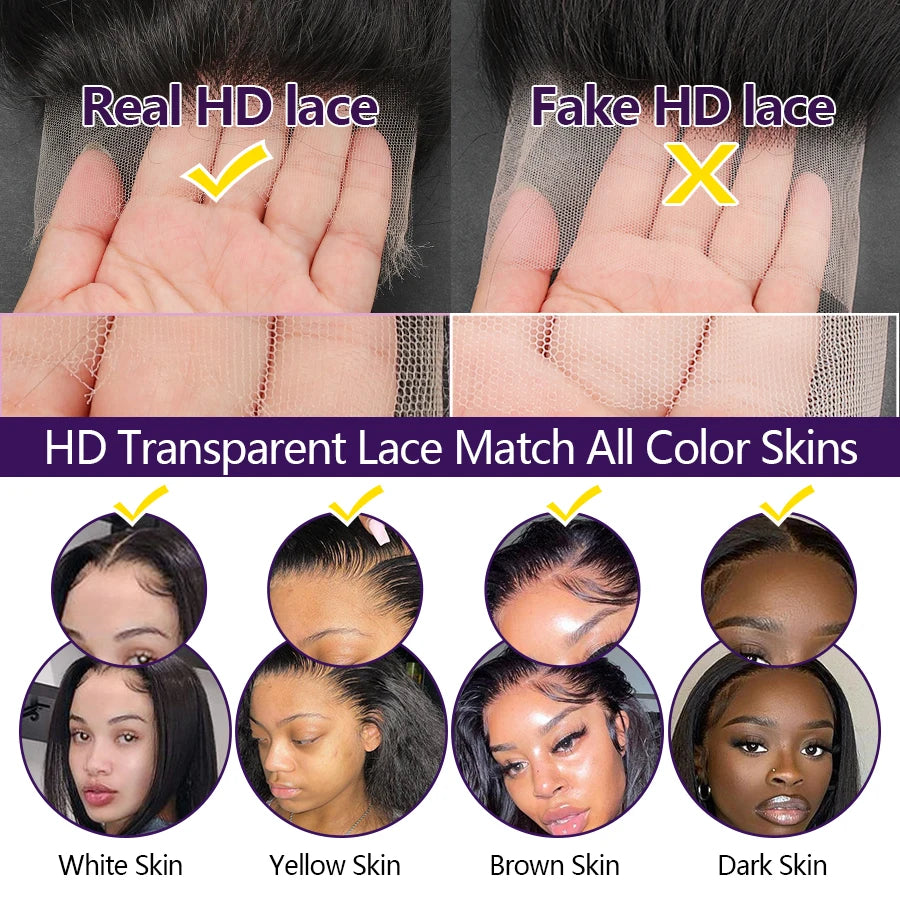 13x6 HD Lace Frontal Invisible Transparent Closure