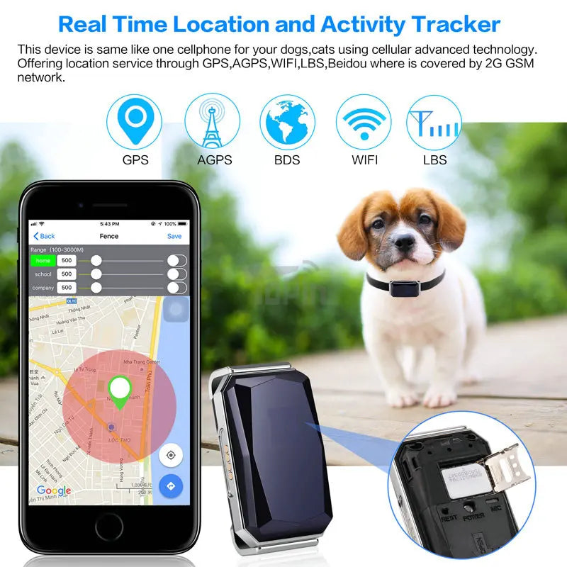 Waterproof Pet Collar GPS Tracker