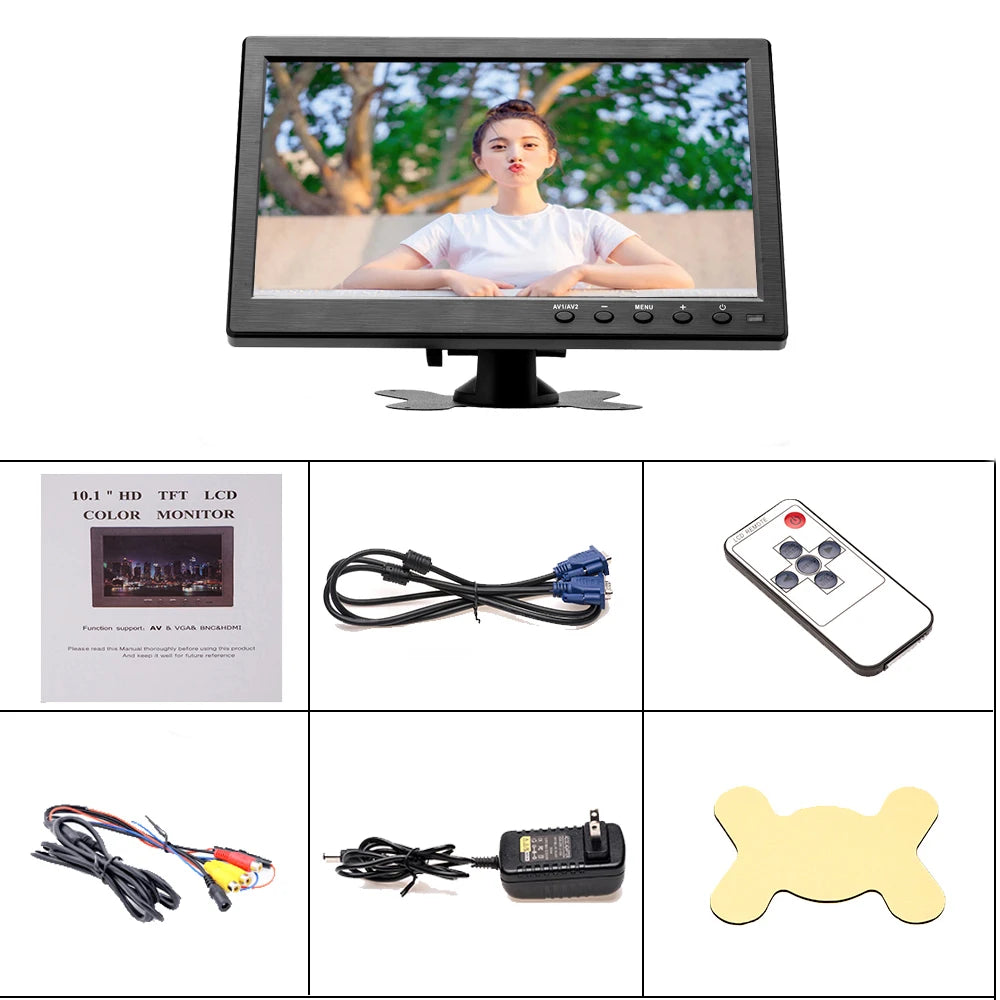 10.1" Car Monitor With HDMI VGA Rear Camera Monitor