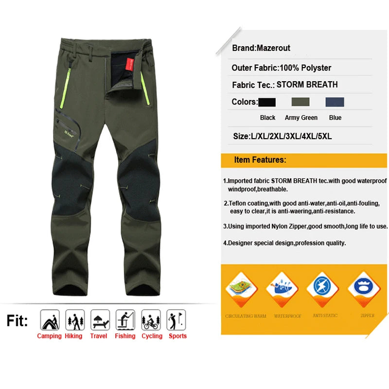 Men's Oversized Plus Size Outdoor Pants