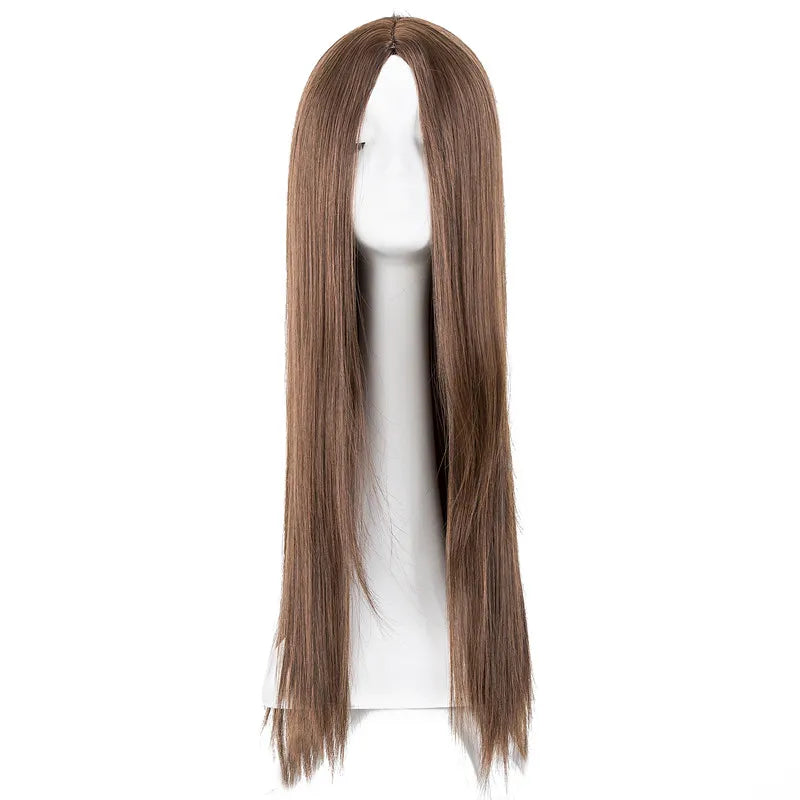 26-inch black synthetic heat-resistant long straight hair