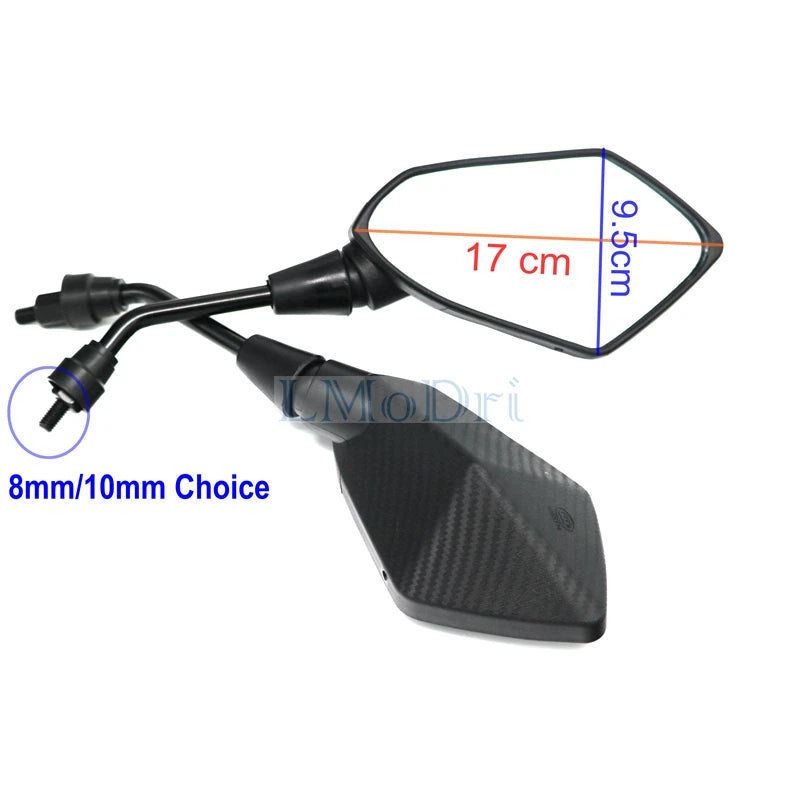 2 Pcs/Pair 8mm 10mm Carbon Fiber Motorcycle Mirror