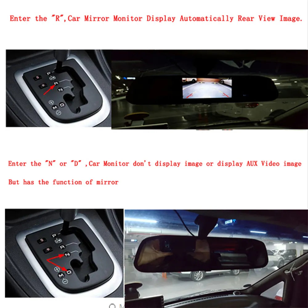 4 LED Night Vision Car HD Video Auto Parking Monitor