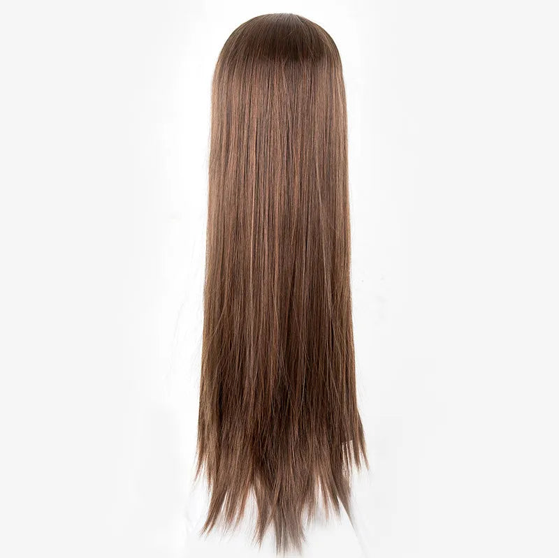 26-inch black synthetic heat-resistant long straight hair